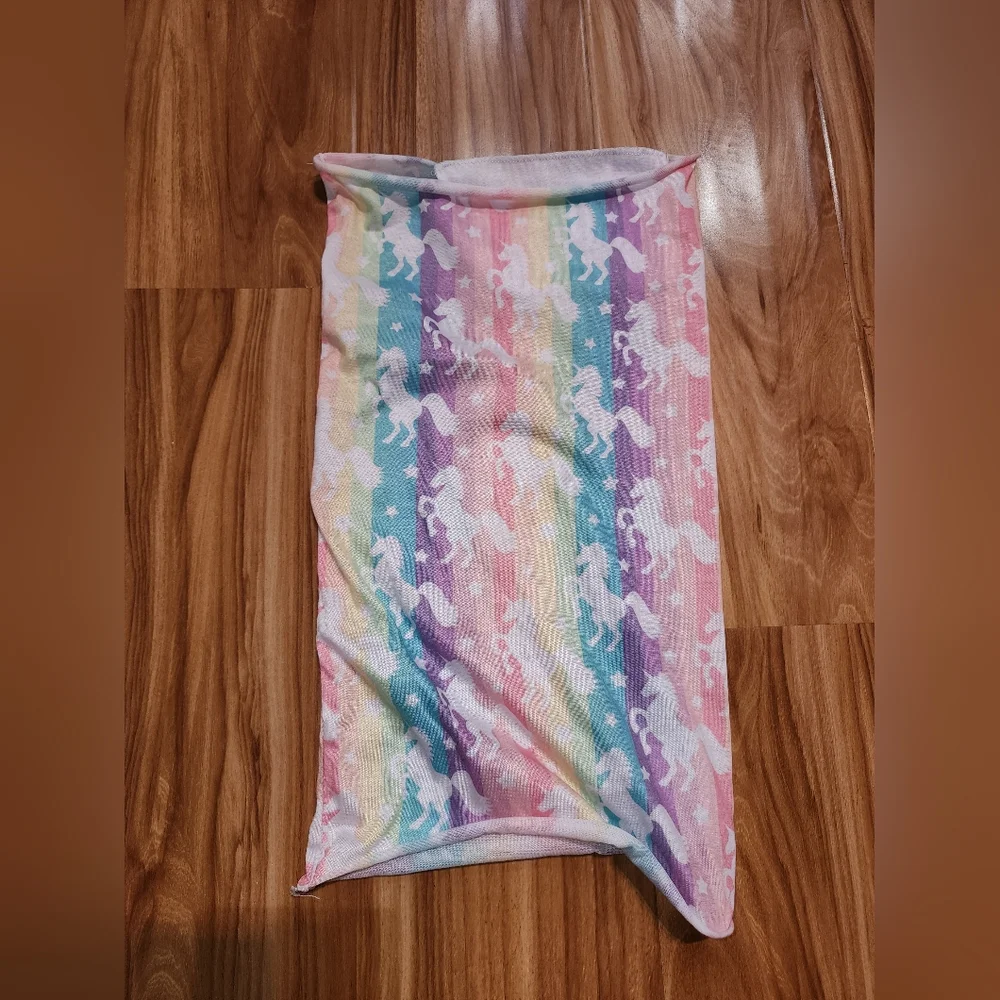 Colorful Unicorn Patterned Face Mask Rave Festival Ski With Mouth Padding